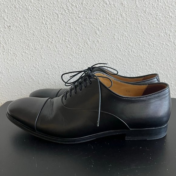 Giorgio Armani Men\'s Black Lace-Up Leather Dress Shoes Size 10.5 main image 12